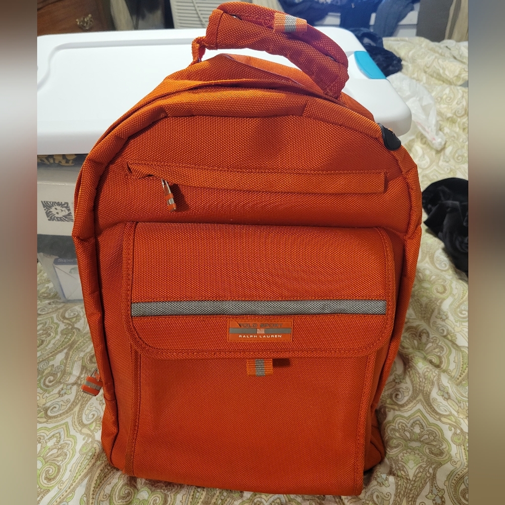Vintage Ralph Lauren Polo Sport 1990's Backpack Orange/gray